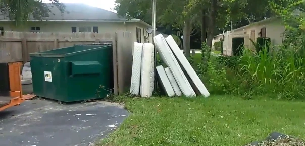 Mattresses set out for a furniture removal pickup in Hemet, CA